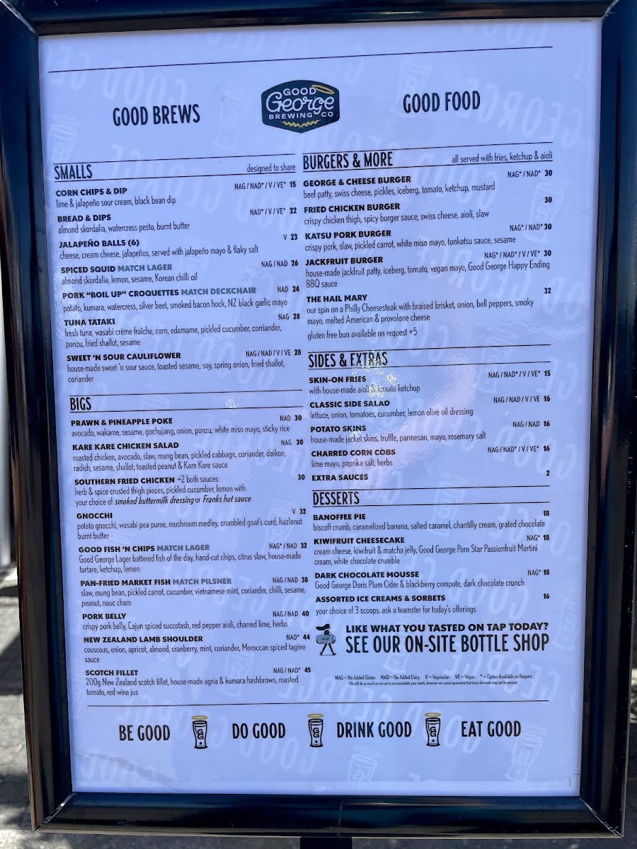 Menu Good George North Wharf-4